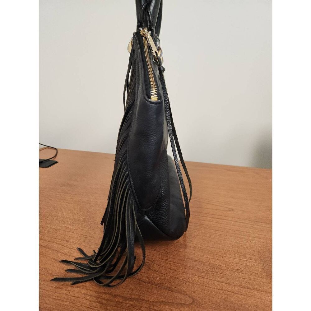 Rebecca Minkoff Black Tassel and Gold Grommet Handbag - Picture 3 of 10